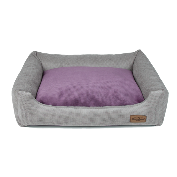 Siberian Sofa grey, double pillow grey&violet
